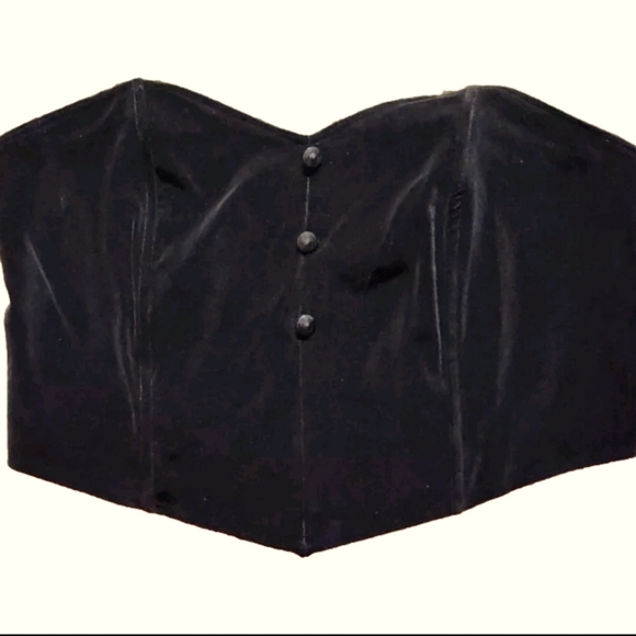 VTG Tracy Evans LTD Black Velvet Corset top 🖤 Size 40 - Picture 1 of 6